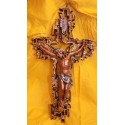 Crocifisso in pietra lavica decorato cm 32 art. Z37