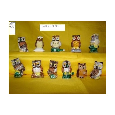 Gufi in terracotta e ceramica
