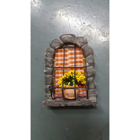 FINESTRA ARCO GRIGIO CON GRATA CM6X8