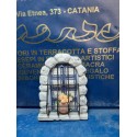 FINESTRA ARCO CON GRATA BIANCA CM6X8