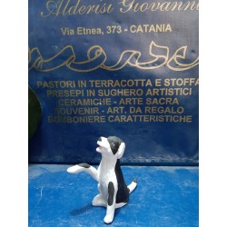 CANE TERRACOTTA CON ZAMPA ALZATA per statue da cm12 a cm15