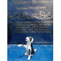 CANE TERRACOTTA CON ZAMPA ALZATA per statue da cm12 a cm15