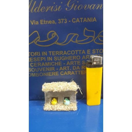 NIDO CASETTA RETTANGOLARE CON UCCELLINI