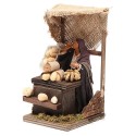 venditrice di pane con banco