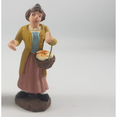donna con cesto di pane
