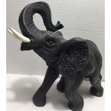 elefante grande con brillantini neri