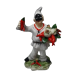 pulcinella con cesti di peperoncini e aglio