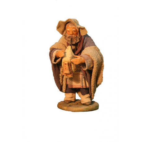 Zampognaro terracotta e stoffa