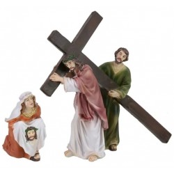 Gesù con croce in spalle e veronica piangente (cm9 )