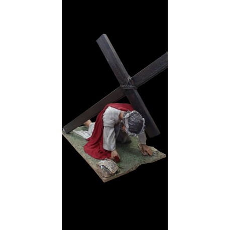 GESU A TERRA CON CROCE CM25